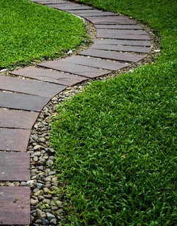 Chemins de jardin sinueux